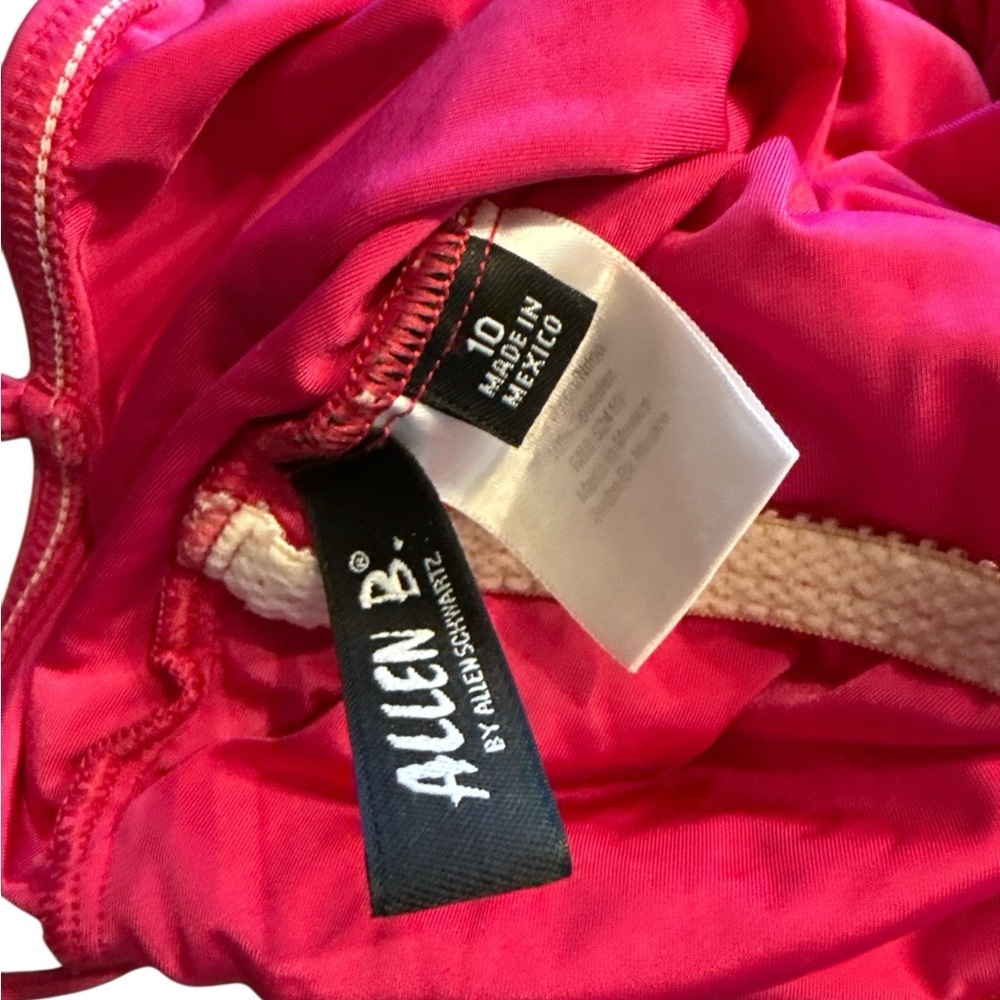 Allen B. By Allen Schwartz Fuchsia Ruched One-Piece Swimsuit - Picture 3 of 4
